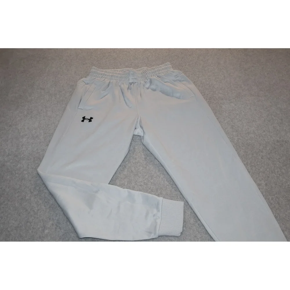 Under Armour Joggers Mens Medium Light Gray Loose Fit Fleece Lined Sweatpants